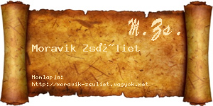 Moravik Zsüliet névjegykártya